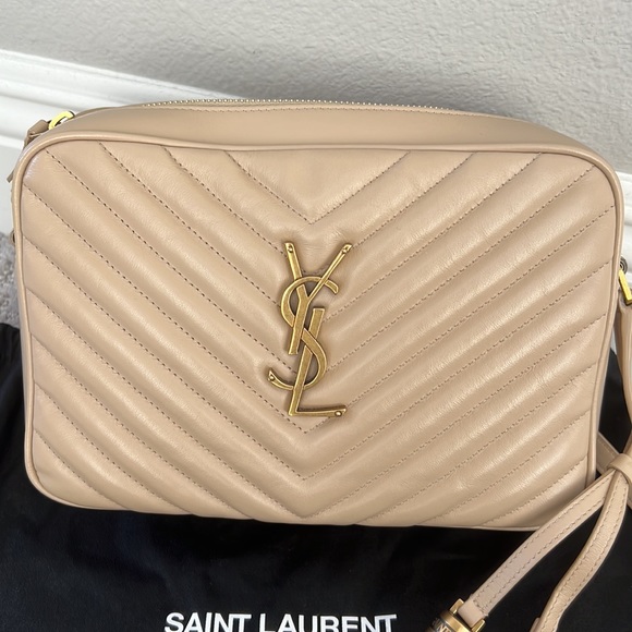 Saint Laurent Loulou quilted camera bag crossbody color poudre - Picture 2 of 13